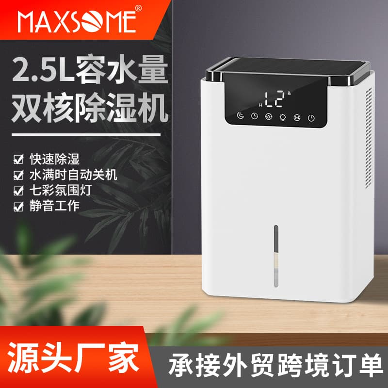 2.5L Desktop Home Silent Small Dual-Core Moisture Extractor, Indoor Damp-proof Dryer, Basement Moisture Absorber