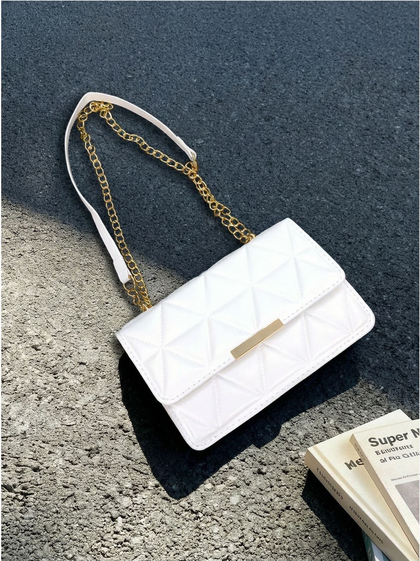 2025 New Trendy Crossbody Bag for Women, Diamond Quilted Chain Handbag, Textured Casual Shoulder Bag
