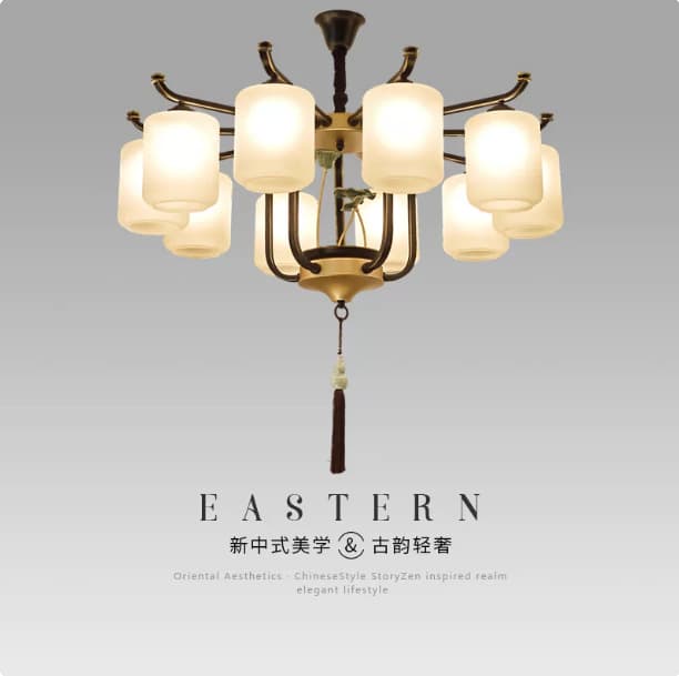 New Chinese style chandelier, living room lamp, Chinese style tea room lotus lamp, retro box restaurant, hotel Chinese style lamps