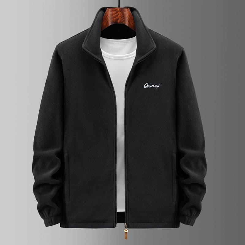 Men's Spring and Autumn Fleece Windbreaker Jacket Casual Jacket Top Long Sleeve Loose Fit Sweatshirt for Men