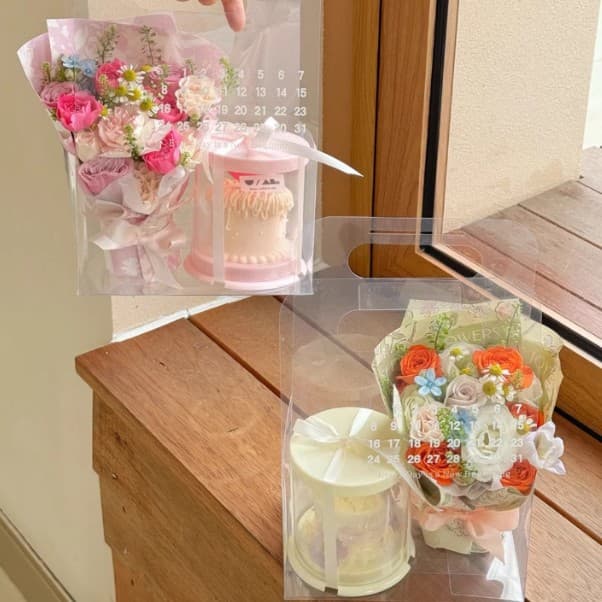 Children's Day Trending Bear Madeleine Cupcake Packaging Box Round 2-Inch Small Cake Takeout Box