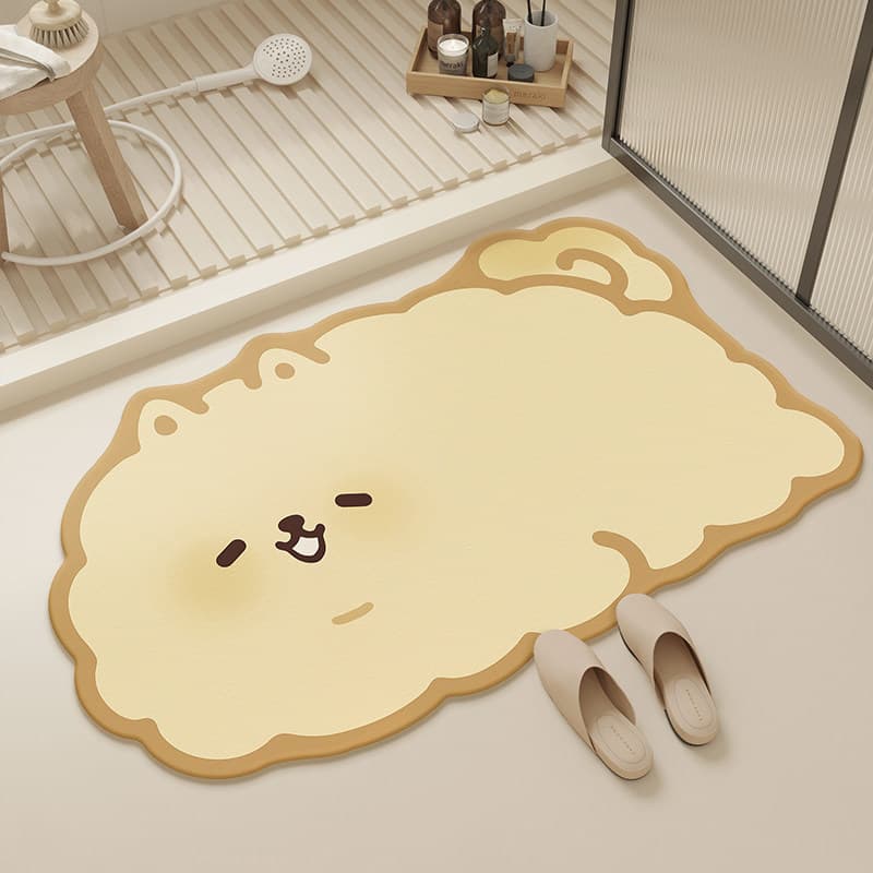 Cute cartoon diatom mud special-shaped floor mats home bathroom water-absorbent non-slip foot mats bathroom decorative door mats