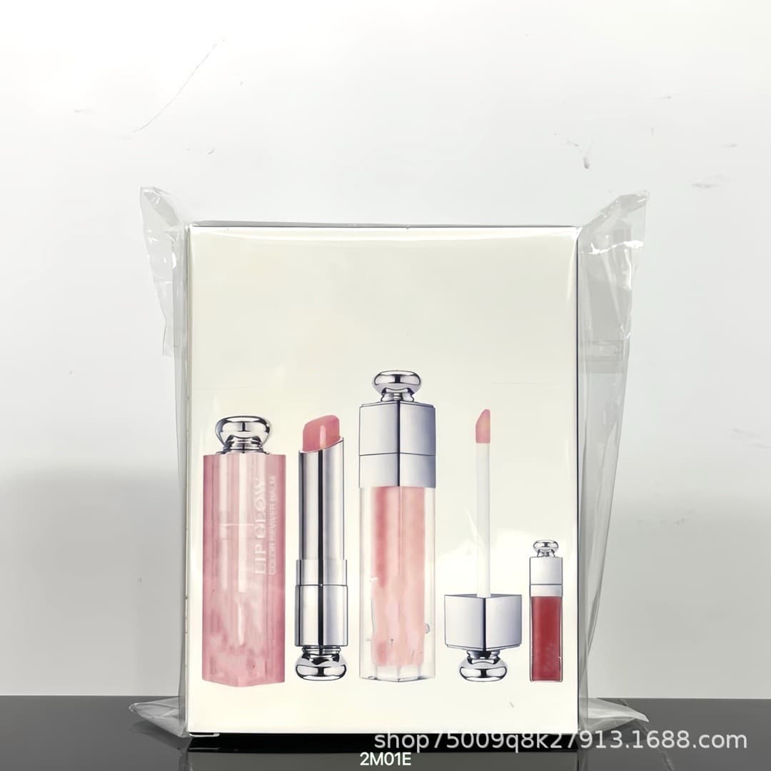 Cross-border Trade Lipstick Di Jia Lip Care Trio Set Regular Size Color-Changing 001# Regular Size Lip Plumping Gloss 001 Gift Box