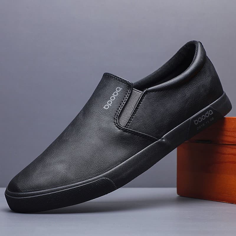 Baoda BM-022 Men's Shoes Autumn New Men's Korean Style Trendy Shoes Slip-On Leather Shoes Fashion Casual Leather Upper Shoes