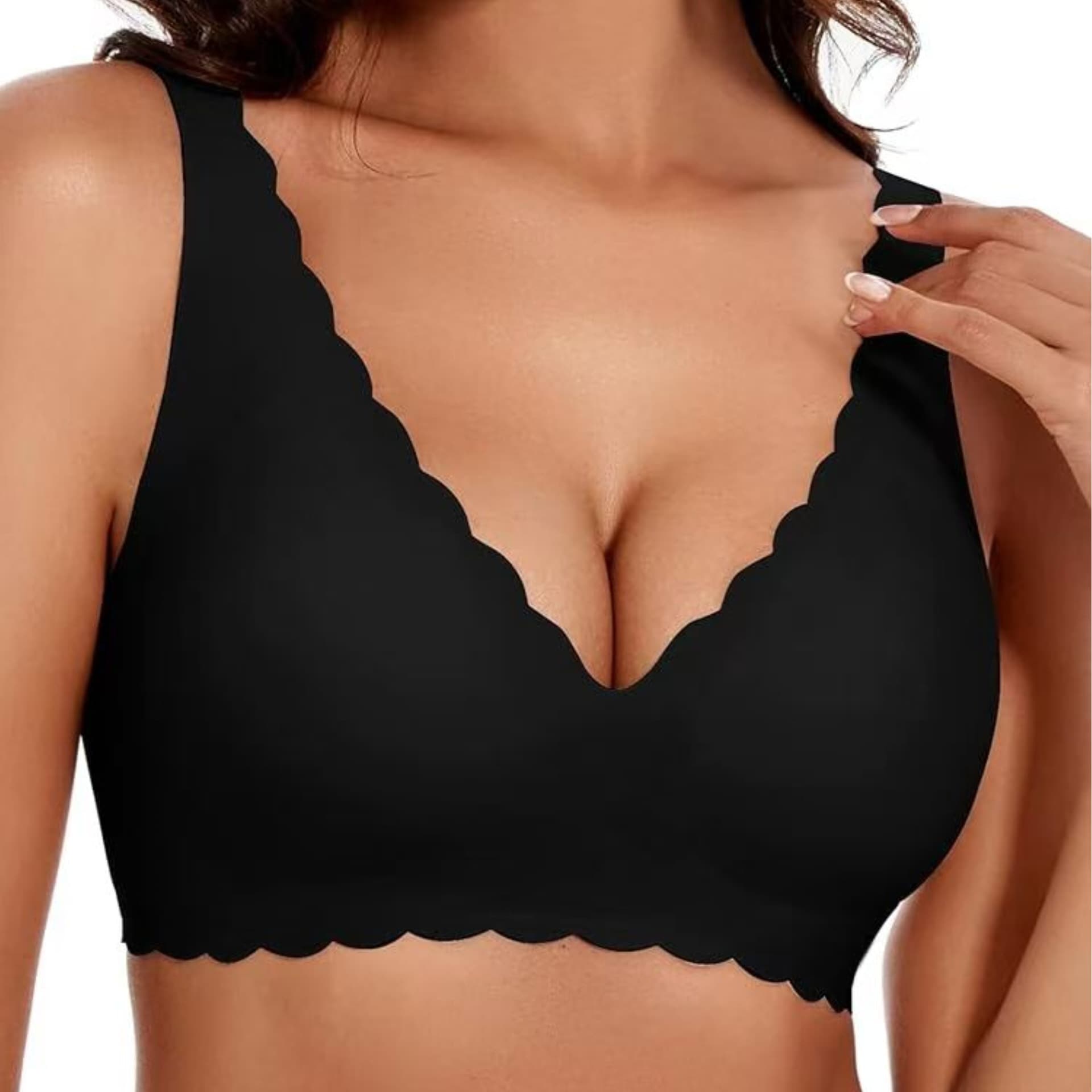 Cross-border Hot Selling Deep V Wave Seamless Jelly Bra for Full Bust Push Up Plus Size Bra Amazon Europe and America