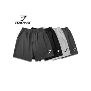 GYMSHARK Fitness Shorts for Men, American Retro Straight Leg Non-Curling 3-Inch Cotton Muscle Shark Shorts