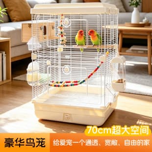 Large Bird Cage for Parakeets, Cockatiels, Lovebirds, Finches, and Hwamei - Easy to Clean, Home Decorative Villa Cage