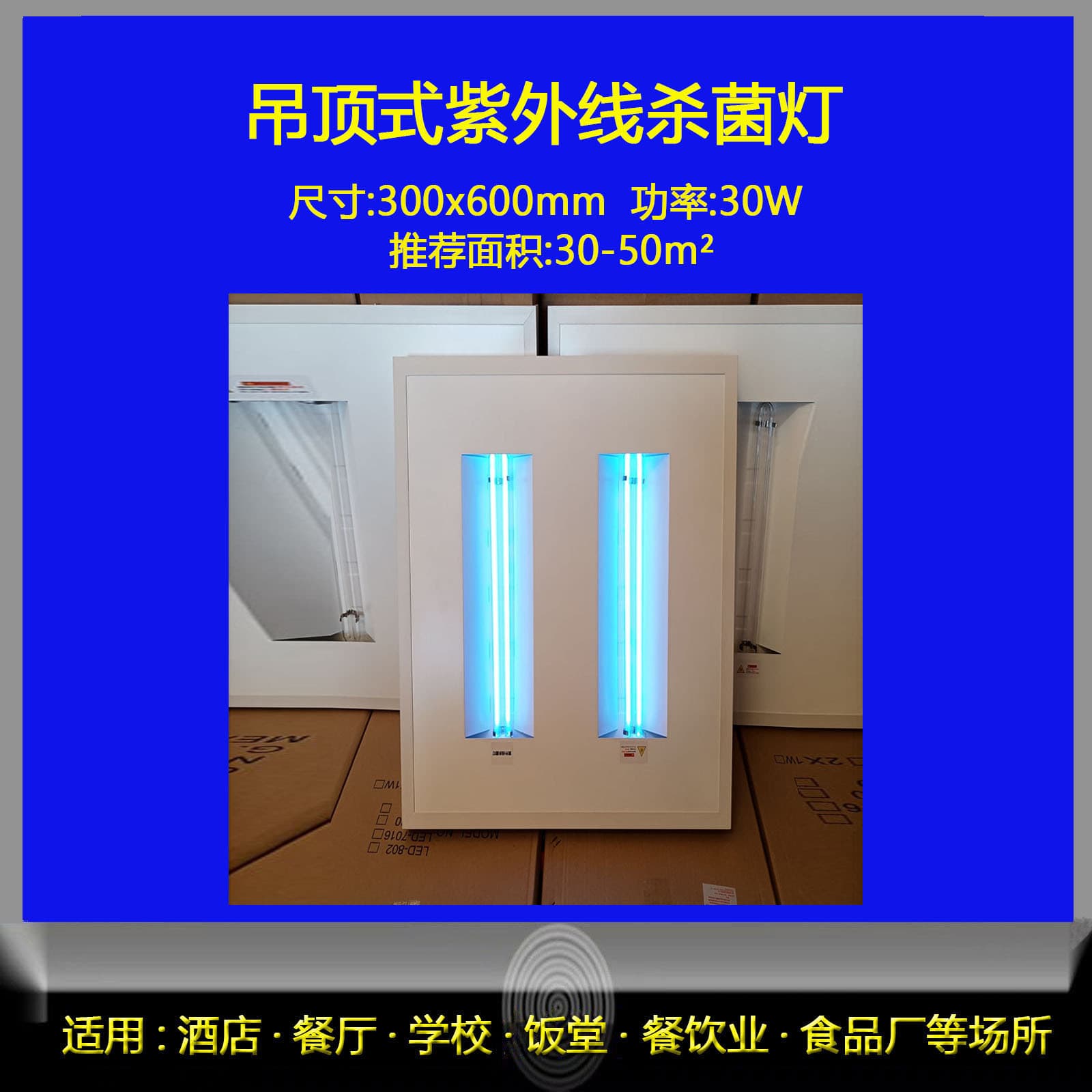 Recessed Ceiling-Mounted Ultraviolet Germicidal Lamp Hotel Restaurant School Hospital Ceiling Mount Germicidal Disinfection Lamp