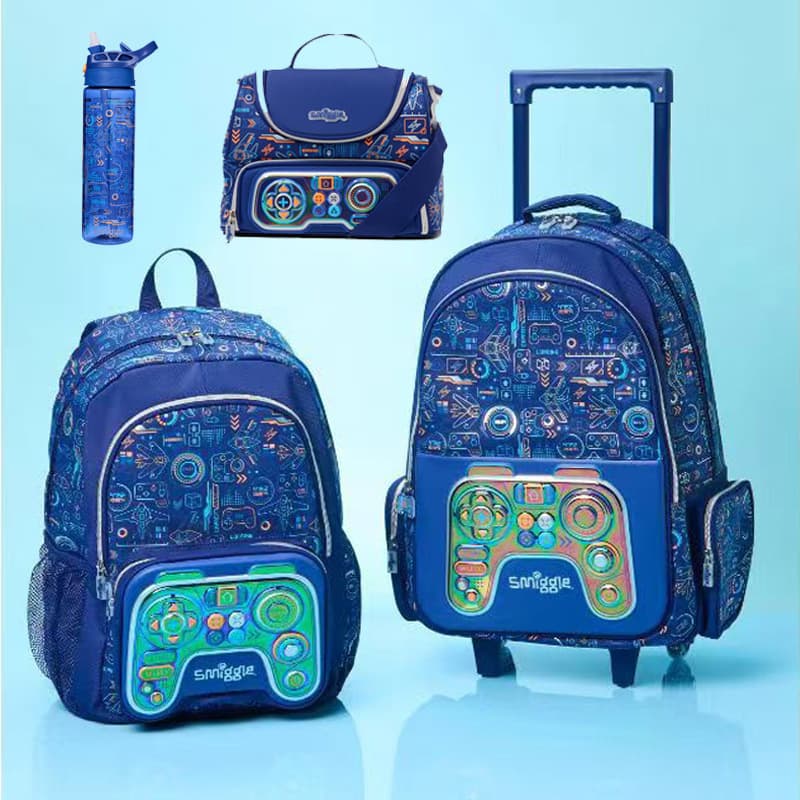 Australian smiggle school bag large capacity lightweight boy primary school game console meal bag backpack pen box