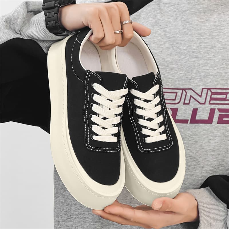 Versatile Simple Japanese Canvas Shoes 2024 New Men's Thick Sole Canvas Shoes Summer Breathable Skate Shoes 19221