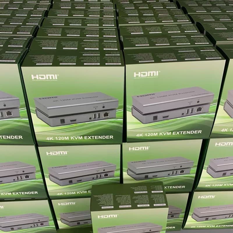 Cross-border 120m kvm network cable extender green box mouse keyboard HDMI to RJ45 60m 200m extension