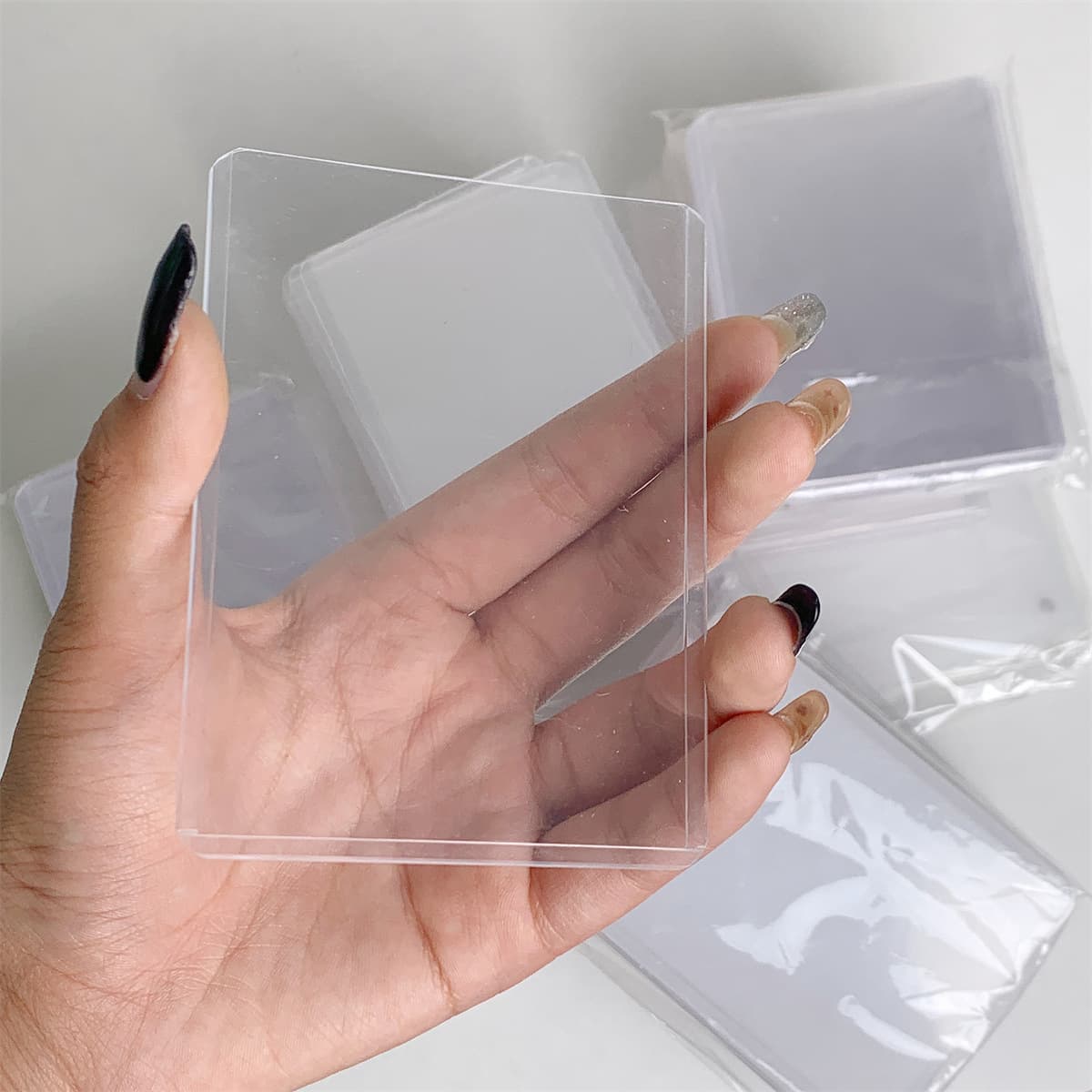 Carefully Selected Card Release ~ Laminated Guka Sleeve, Transparent White Light, Thickened Card Protector, 3-Inch Polaroid Small Card Hard Plastic Sleeve
