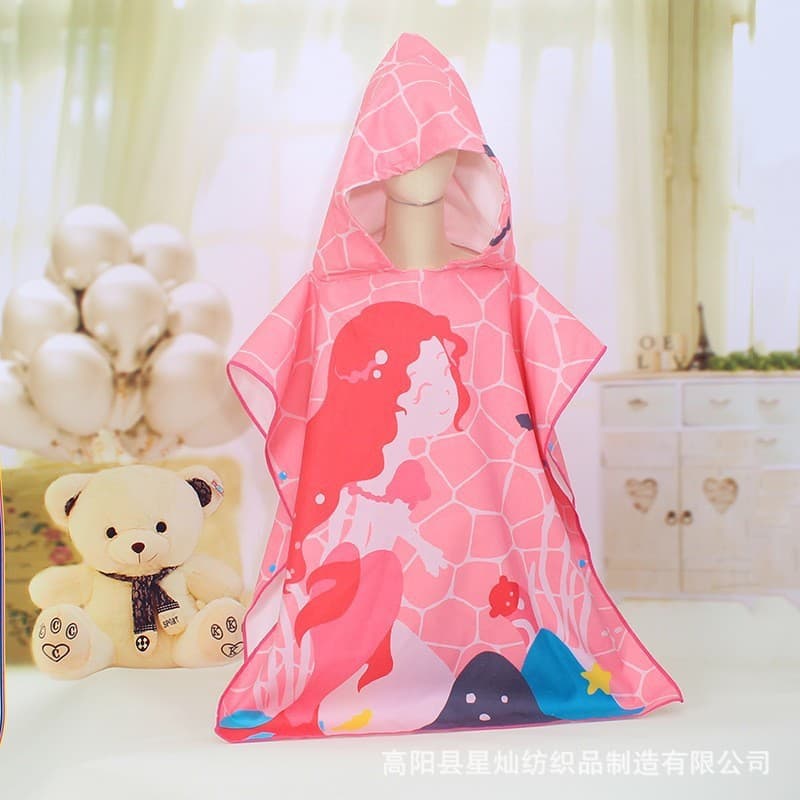 Children's bath towels and capes, wholesale, absorbent, extra-large cartoon printed towels, wearable beach towels, Amazon.