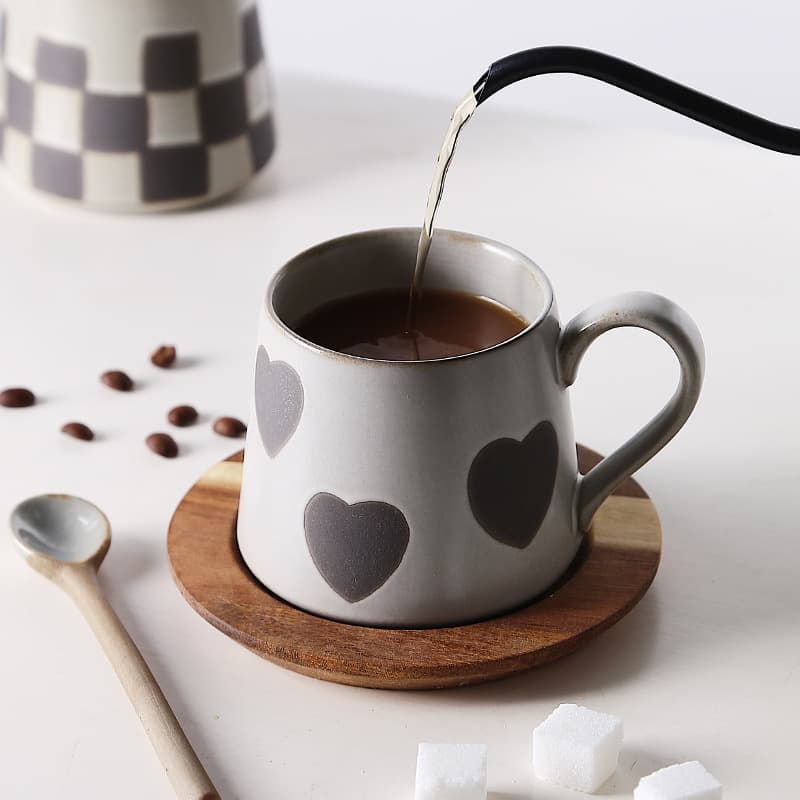 Creative black love mug logo black soil stoneware mug matte frosted ceramic mug home coffee mug can be ordered