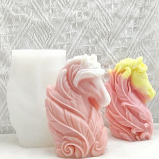 Cross-border Blindfolded Horse Head Aromatherapy Candle Mold DIY Creative Horse Head Candle Epoxy Resin Silicone Mold Wholesale