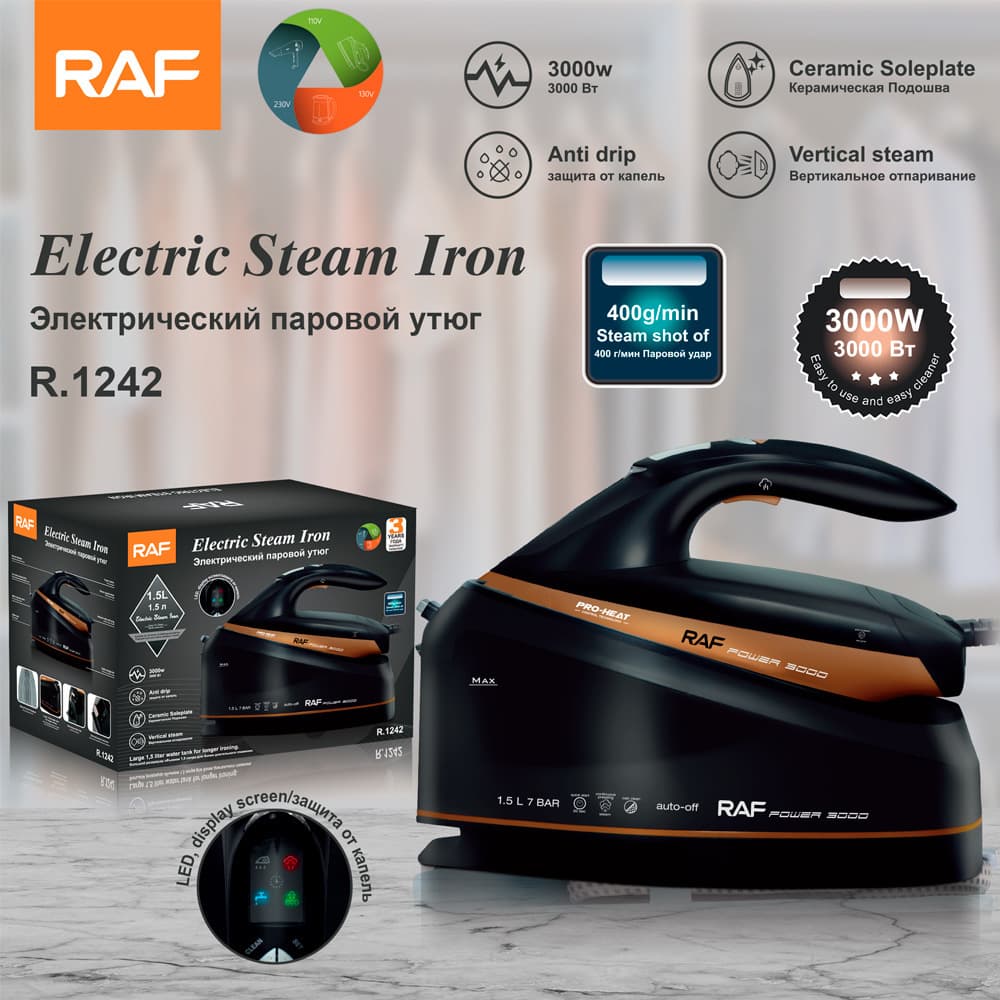 RAF EU Standard Cross-Border Pressure Steam Electric Iron Hanging Bottle Commercial Home Steam Iron High Power Iron