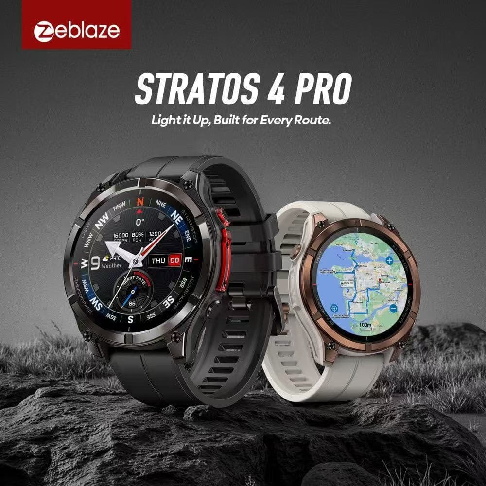 Zeblaze Stratos 4 pro Gps Smart Watch Bluetooth Call Dual Color Flashlight