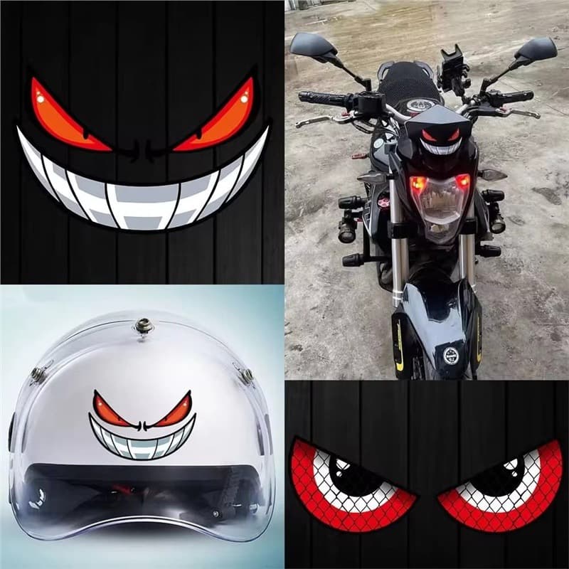 Demon Eyes Electric Vehicle Sticker Motorcycle Front Sticker Reflective Decoration Battery Car Body Personality Creative Car Sticker