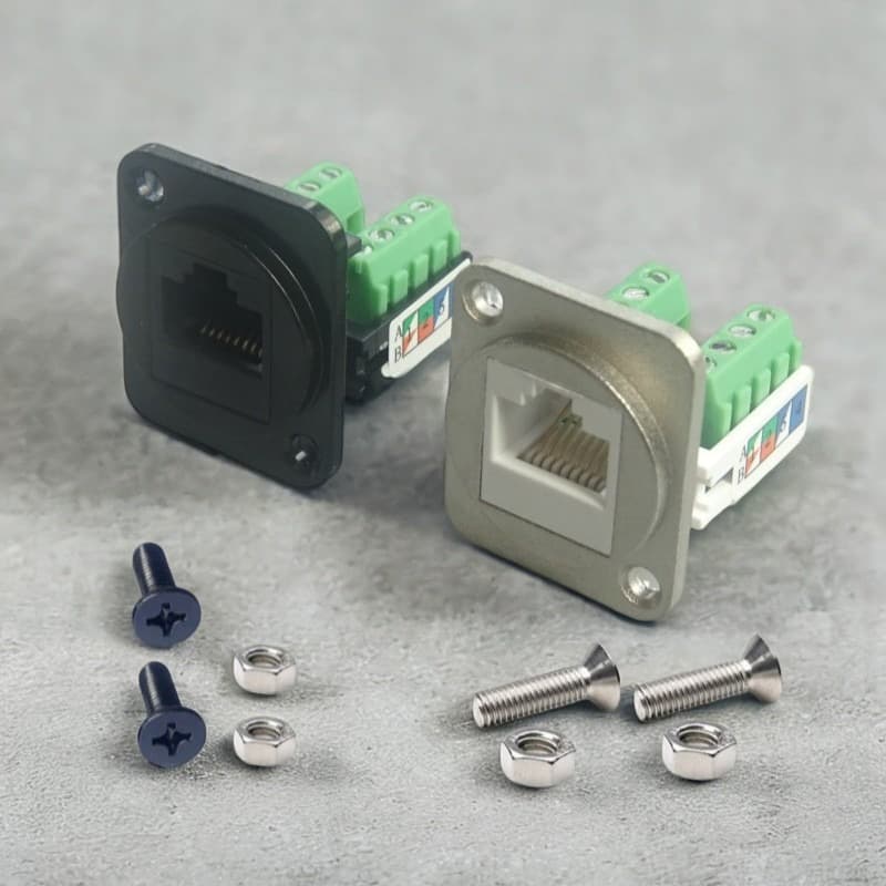 D-type computer module RJ45 Cat.5e, Cat.6 wiring installation screw-fastened CAT.6 network 1U rack panel