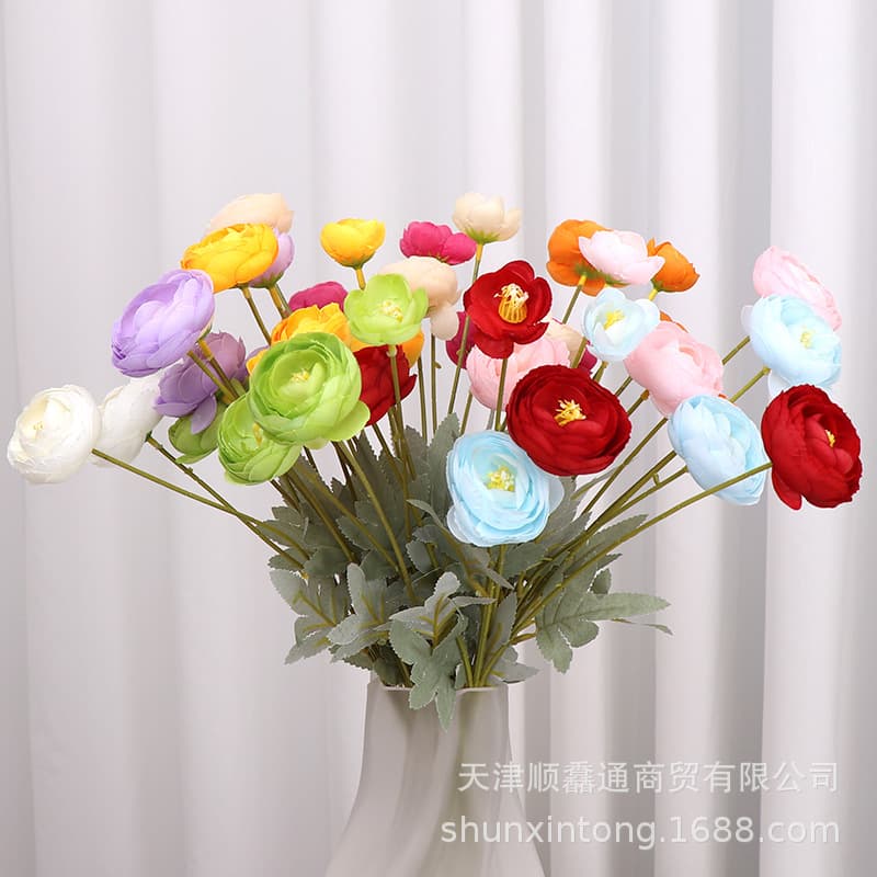 Artificial Tea Rose Flowers 4 Heads Lotus Simulation Wedding Decorative Props Photography Props Home Decoration Silk Flowers