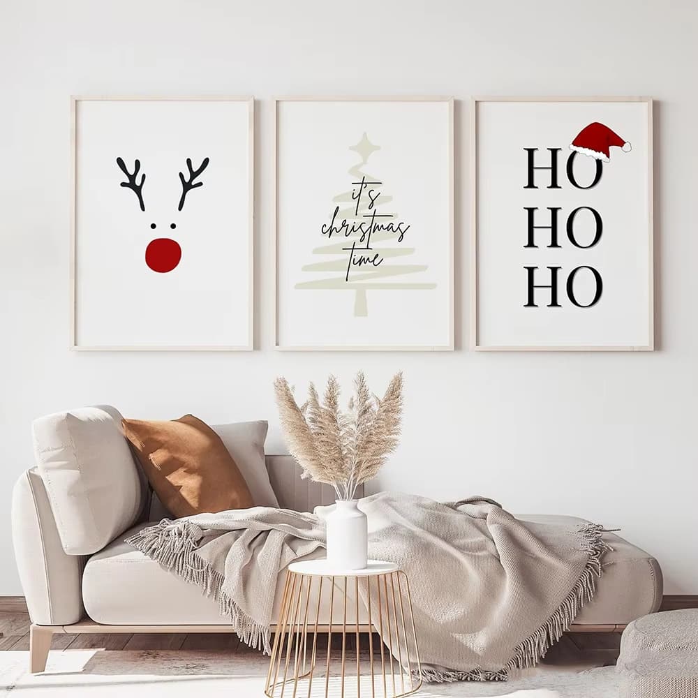 Amazon Drop Shipping No Manual Labor Factory Direct Christmas Cartoon Bedroom Living Room Frameless Canvas Print Decor Core