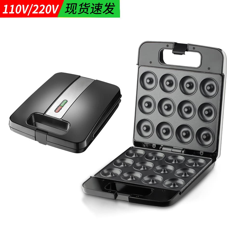 US Standard 12-Hole Donut Maker Cross-Border Breakfast Machine Home Sandwich Maker Cake Maker Light Food Machine Baking Electric Griddle