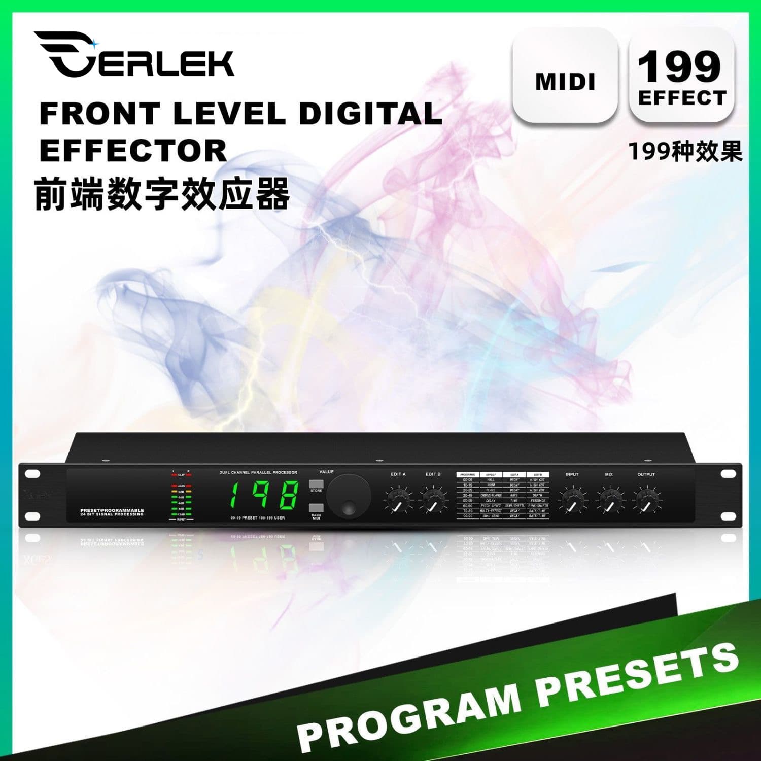 Cross-border Professional Digital Reverb Multi-Effect DSP Processor Audio Processor Equalizer Vocal Preamp Effects Processor