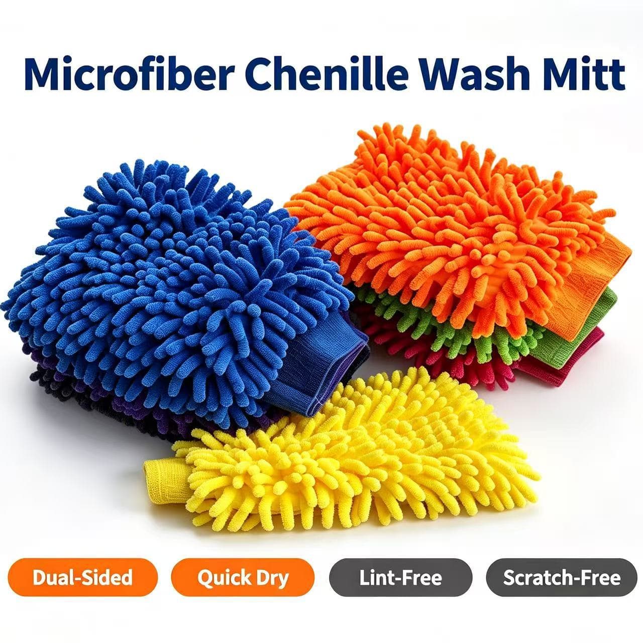 Chenille Double-Sided Coral Scratch-Free Car Wash Mitt