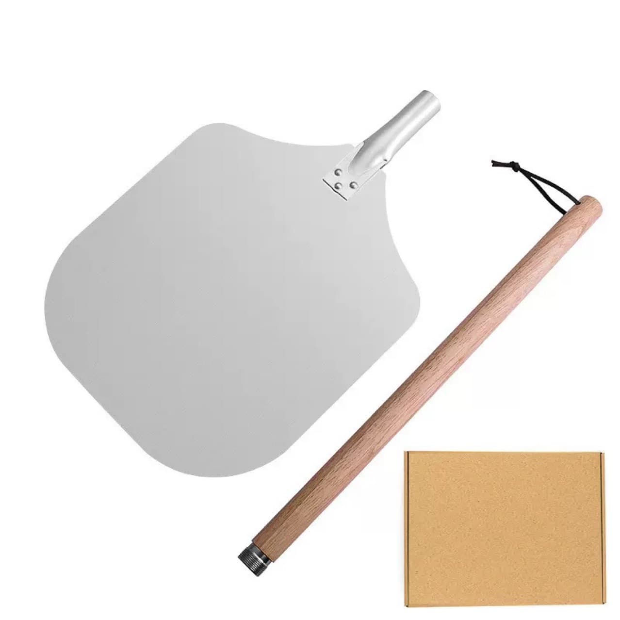 Baking Transfer Pizza Peel with Detachable Half-Circle Cutter, Aluminum Cake Spatula, Portable Home Baking Tool