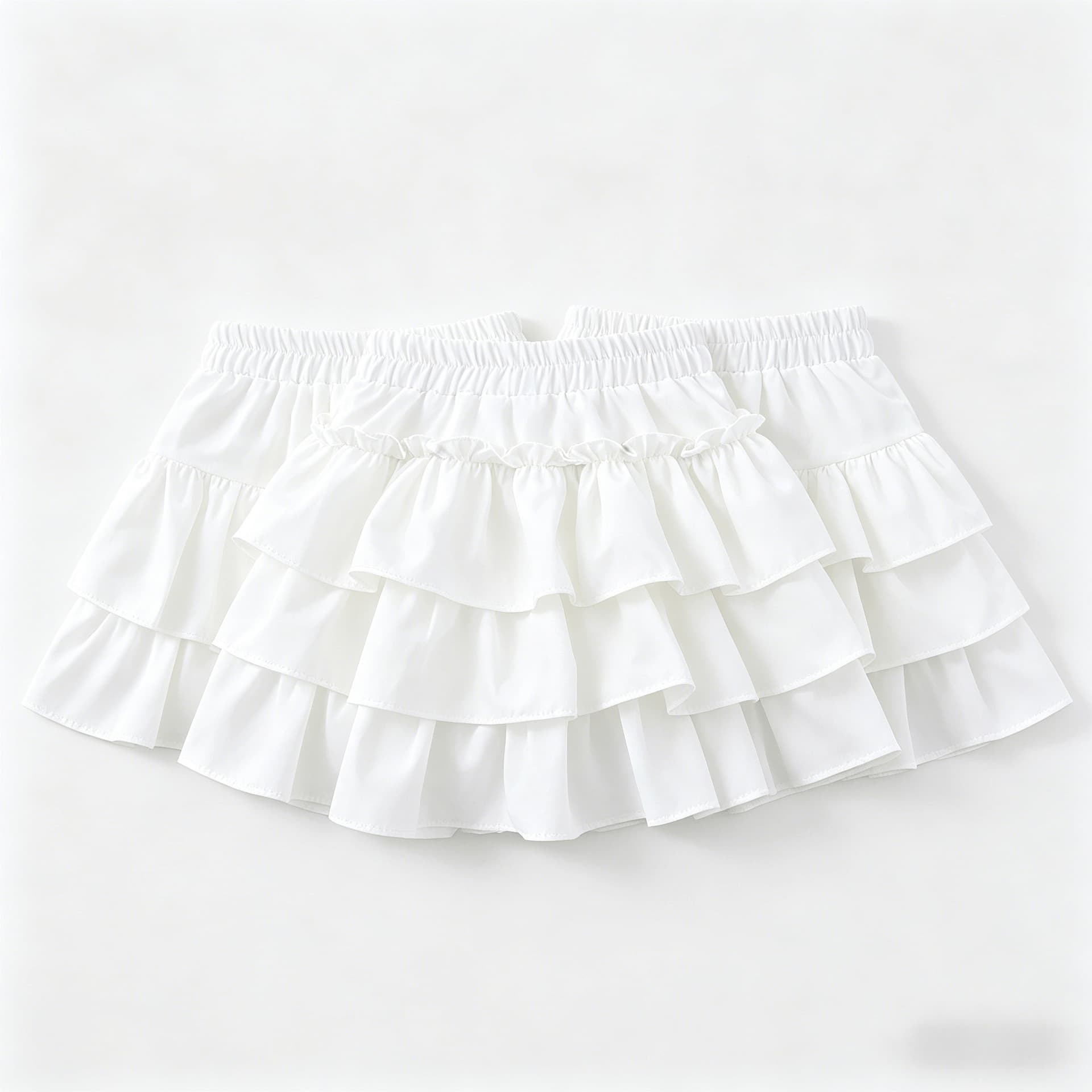 Girls' Short Skirt 2026 Summer Lightweight Ruffle White Half Skirt Cake Skirt Fashionable Puffy Short Skirt