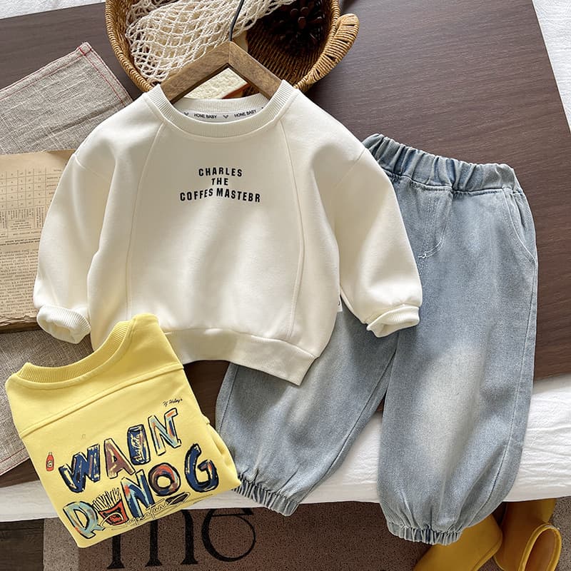 Boys' Fall Suit Set 2026 New Spring and Autumn Clothes Baby Children's Casual Round Neck Long-Sleeve Two-Piece Set Trendy Drop Shipping