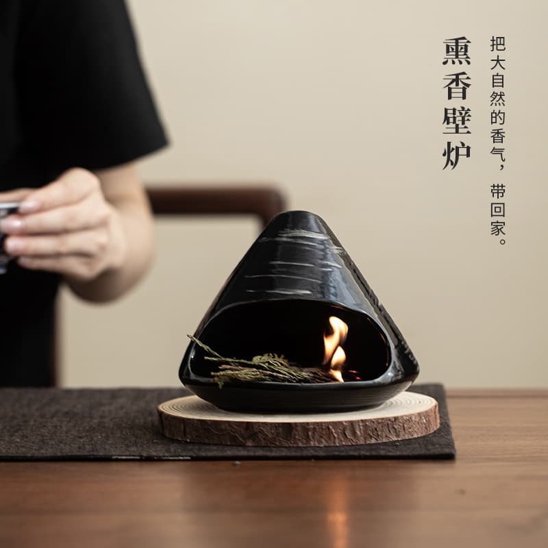 Mount Fuji small fireplace aromatherapy stove sage cedar Peruvian sacred wood ceramic incense stove home atmosphere ornaments