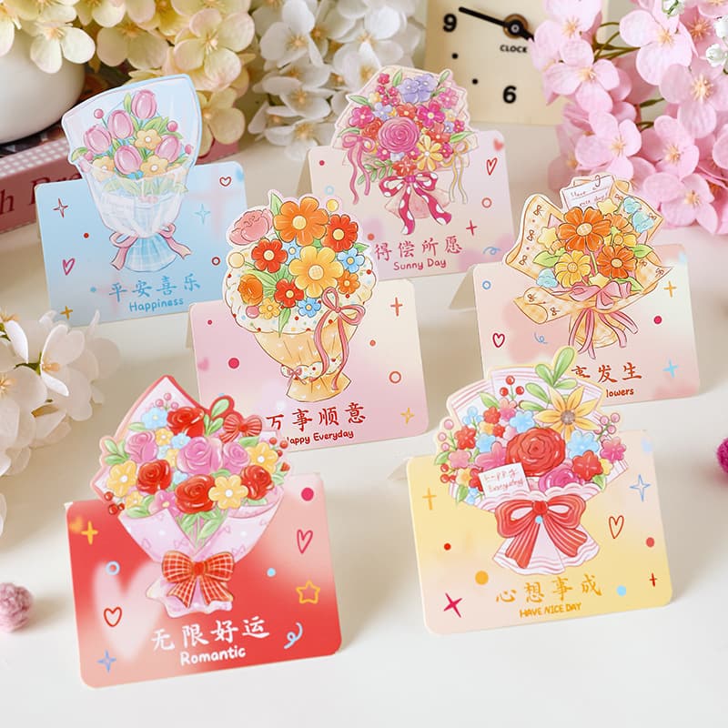 Mother's Day Graduation Season Romantic Encounter Greeting Card Lover's Gratitude Universal Teacher's Day Flower Shop Blessing Card Message Wholesale