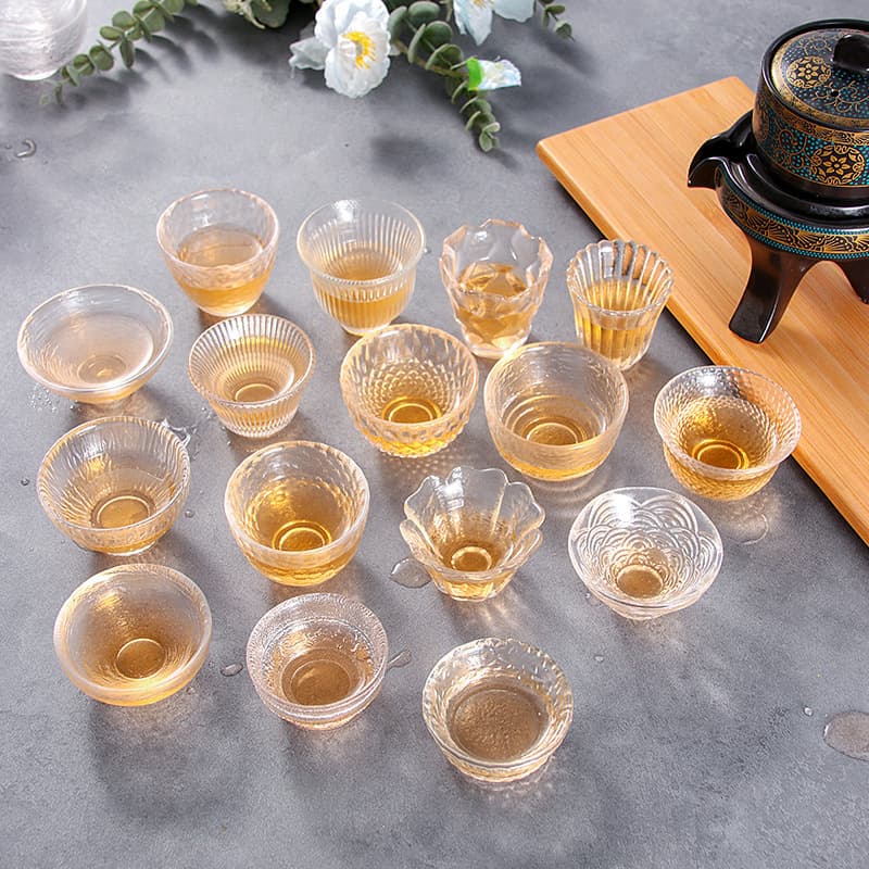 Japanese style glass tea cup Kung Fu tea cup master cup hammer cup tea cup small tea cup tea bowl crystal glass tea set