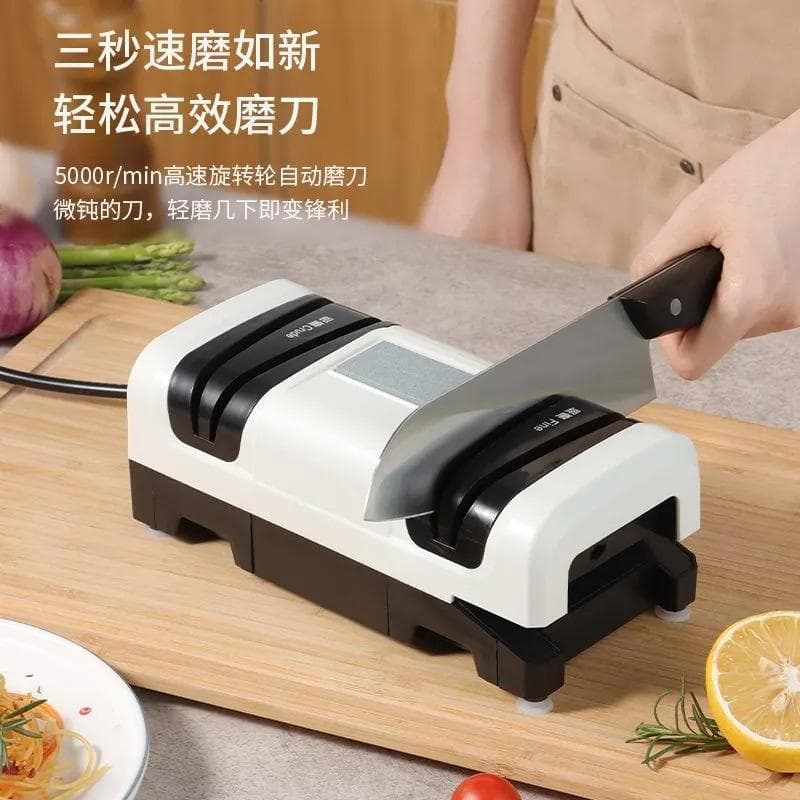 Electric Knife Sharpener, Household Kitchen Multi-Function Sharpening Stone, Quick Edge Automatic Kitchen Knife Sharpener, New Model with Dust Collection