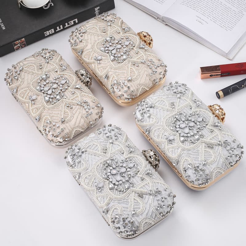 New Cross-Border Women's Evening Bag European-American Style Rhinestone Banquet Bag Evening Dress Clutch Party Bag Factory