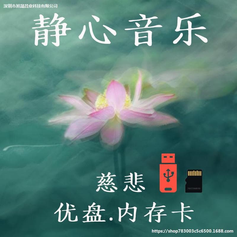 High-quality USB drive, TF memory card, and U disk with MP3 format for selected traditional compassion meditation music