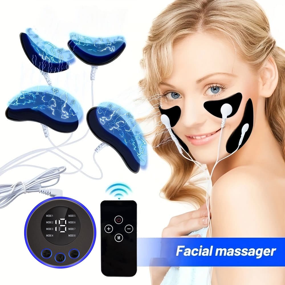 EMS Low-Frequency Pulse Facial Massager Lifting and Tightening Beauty Device V-Shape Face Muscle Stimulator Eye Care Instrument