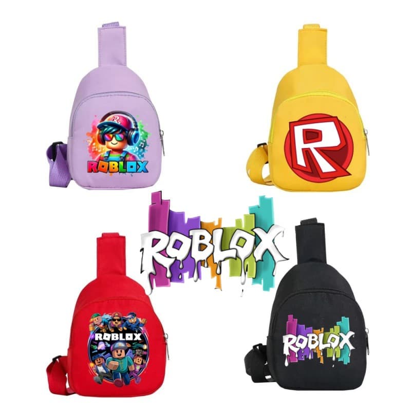 Virtual world roblox children's chest bag cartoon cute print crossbody bag children's fashion casual coin purse
