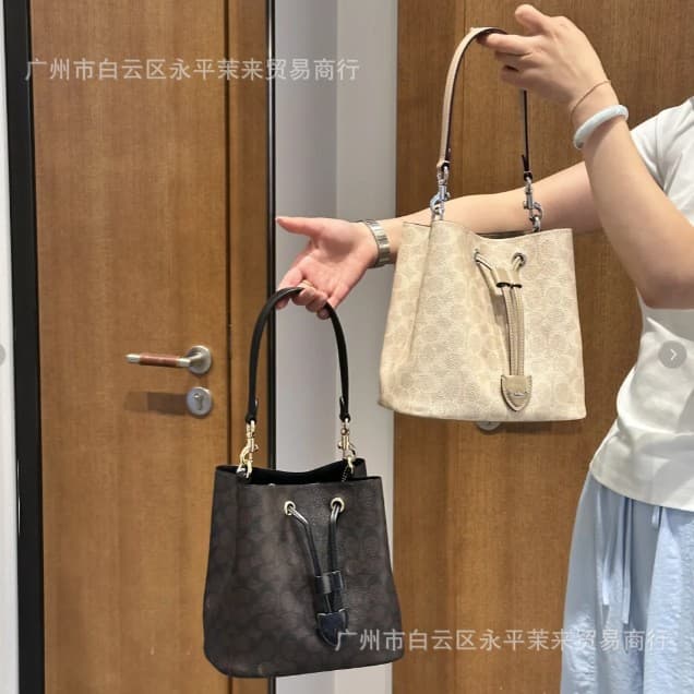 2025 New Rowan Bucket Monogram Shoulder Shopping Bag Crossbody Mom Shopping Tote