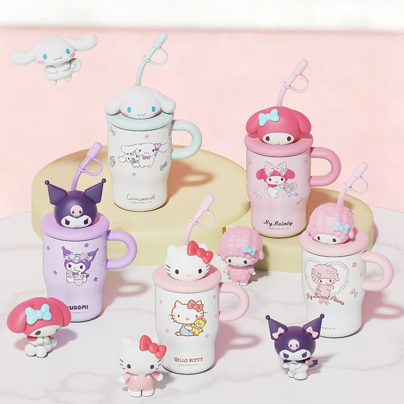 Sanrio Series Mini Ice Master Cup for Women High Aesthetic Cute Straw Cup Portable Car KT Cat Insulated Cup