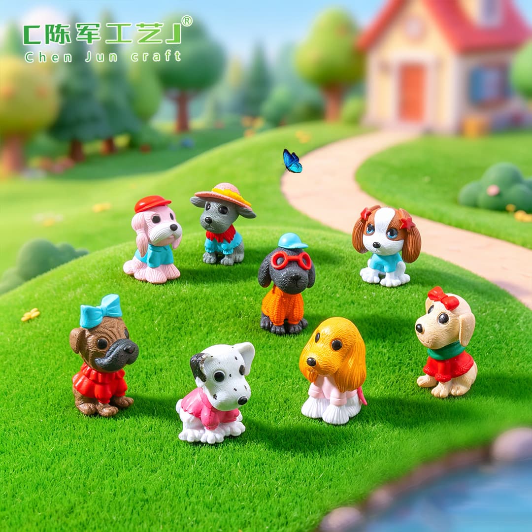 Fashionable Dog Keychain Pendant Accessory Cartoon Creative Plastic Ornament Micro Landscape DIY Craft