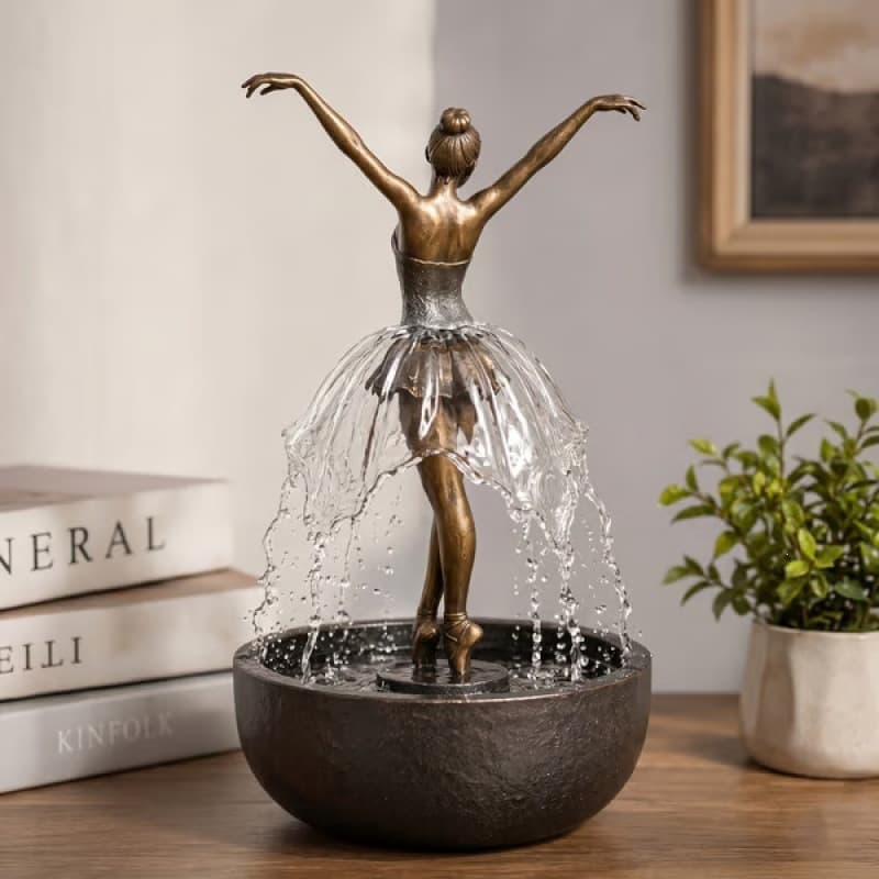 Elegant Ballerina Tabletop Water Fountain