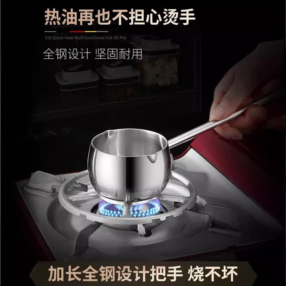 Stainless Steel Soup Ladle 316 Food-grade Long Handle Soup Spoon, Kitchen Household Hot Oil Ladle, Commercial Serving and Oil Drizzling Pot