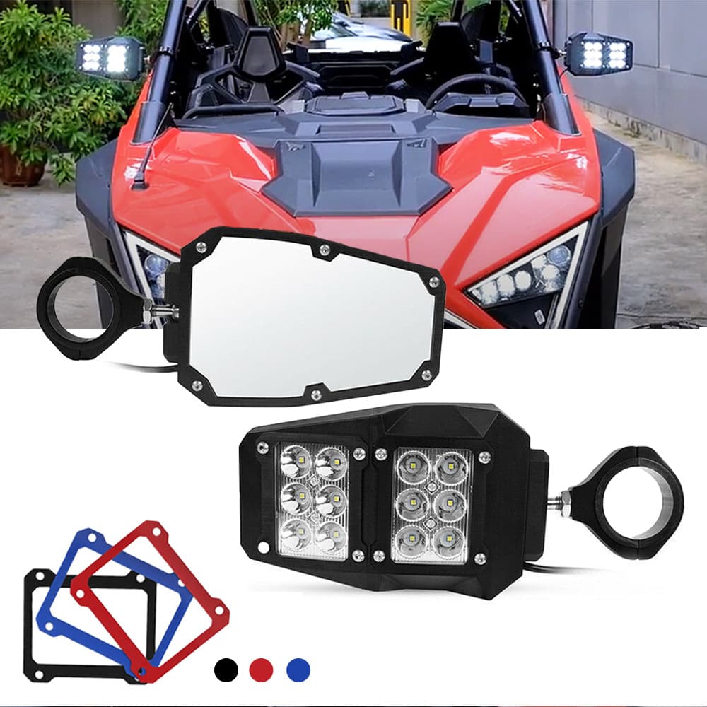 FLYQUICK cross-border e-commerce supplies all-terrain vehicles UTV/ATV with lighting in three colors, rear frames with 1.75/2-inch mirrors