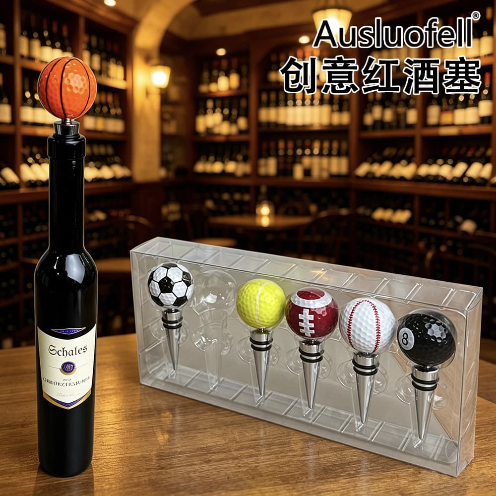 Cross-border spot factory direct sales golf wine bottle stopper zinc alloy wine bottle stopper