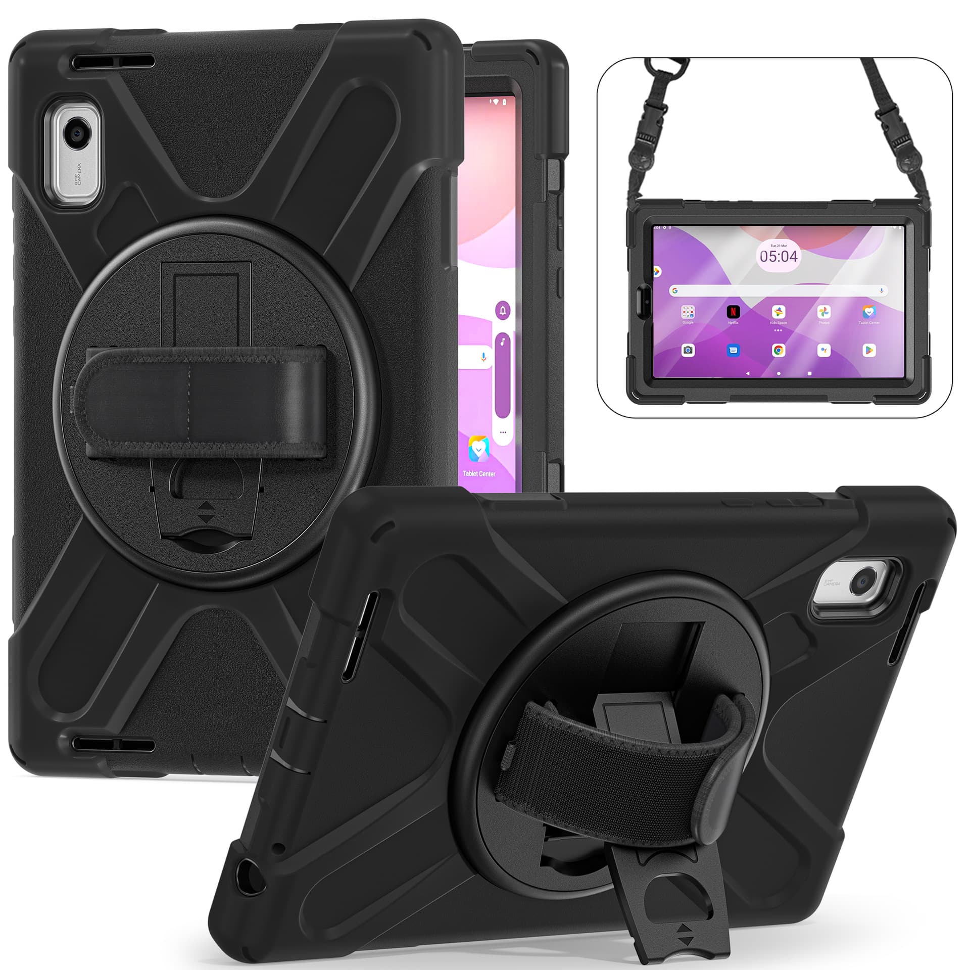 Compatible with Lenovo M92023 Tablet Case, Lenovo TB-310FU with Lanyard, Outdoor Hand Strap, Shockproof