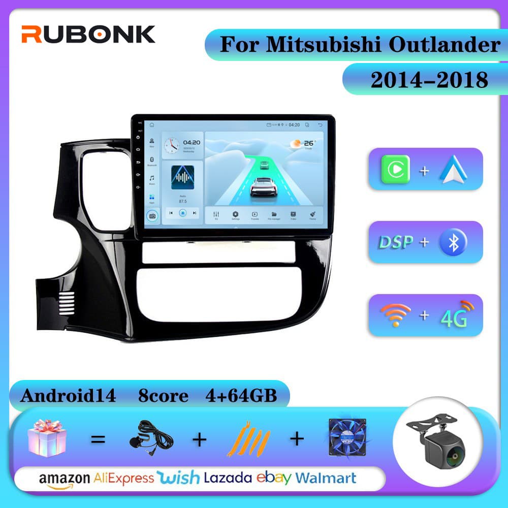 Suitable for 14-18 Mitsubishi Outlander Android large-screen navigation player wireless Carplay