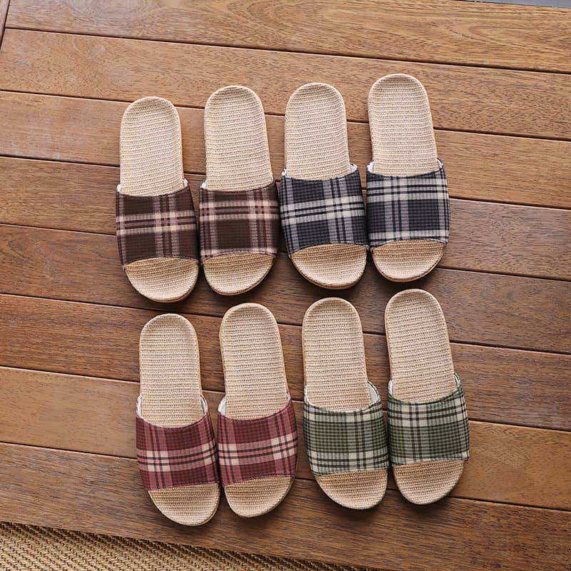 25 Styles Cross-border Export Linen Slippers for Spring/Summer, Unisex Thickened Soft-soled Fabric Sandals for Indoor/Outdoor Home Use