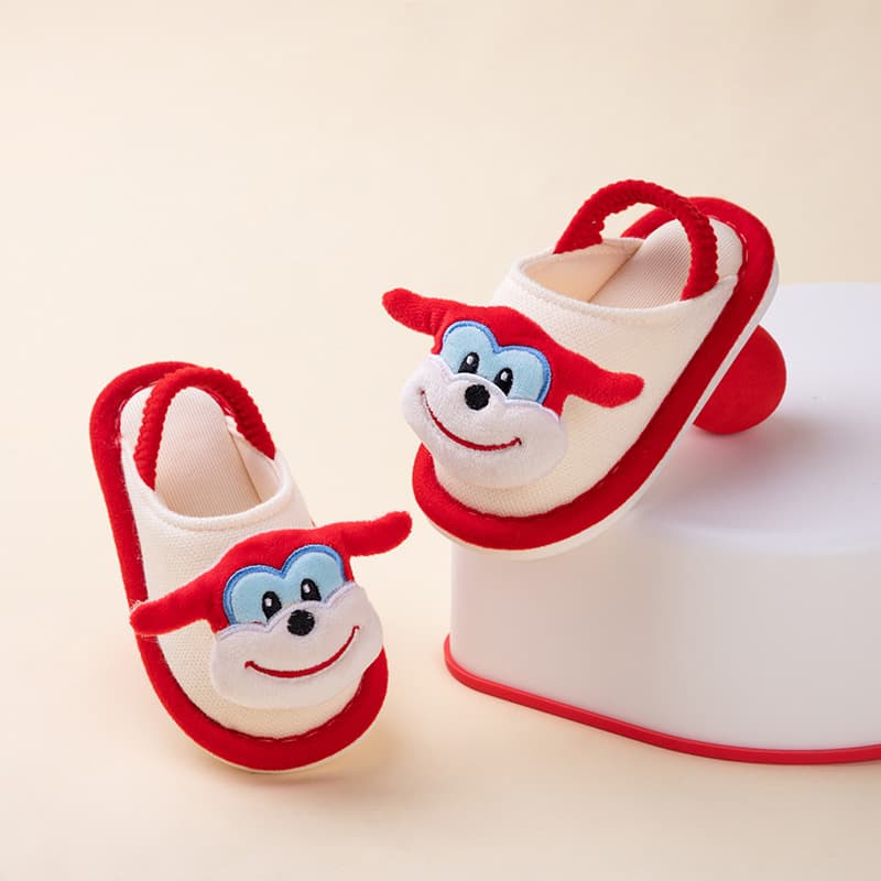 Children's Cloth Slippers Boys Spring & Fall Indoor Lightweight Home Slippers Toddlers Cartoon Toe-Toe Floor Slippers Toddlers Winter